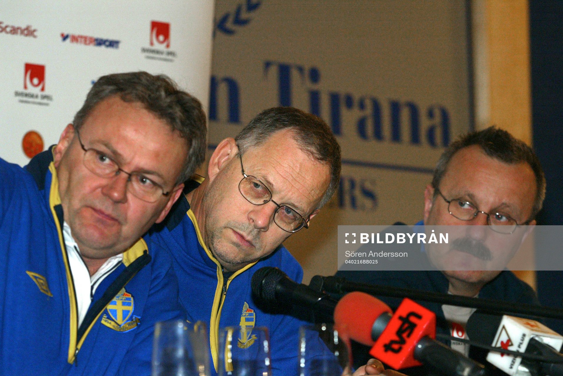 Jonas Nystedt, Lars Lagerbäck och förbundsläkaren Magnus