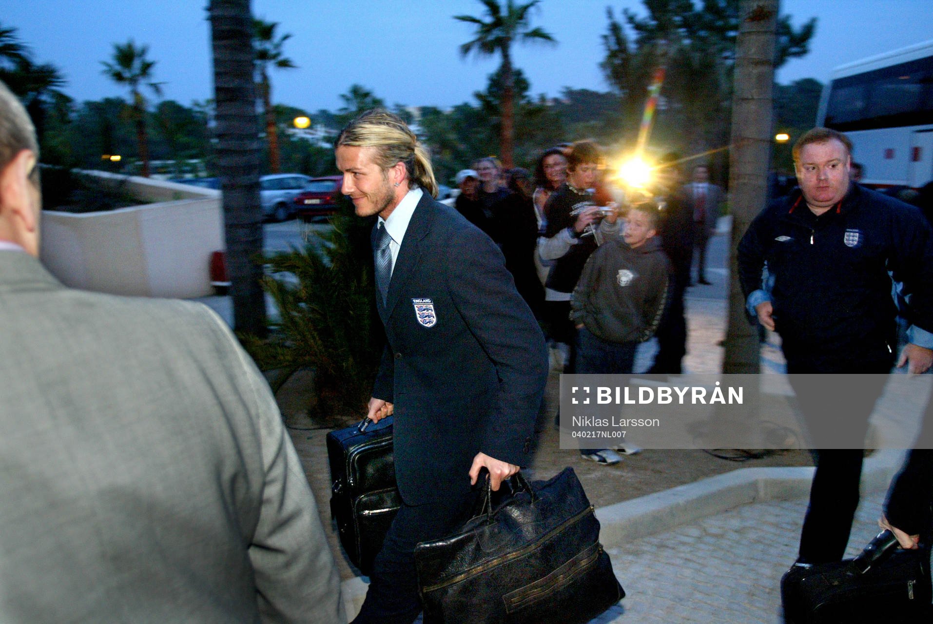 David Beckham och Ray Withworth (Säkerhetsansvarig)