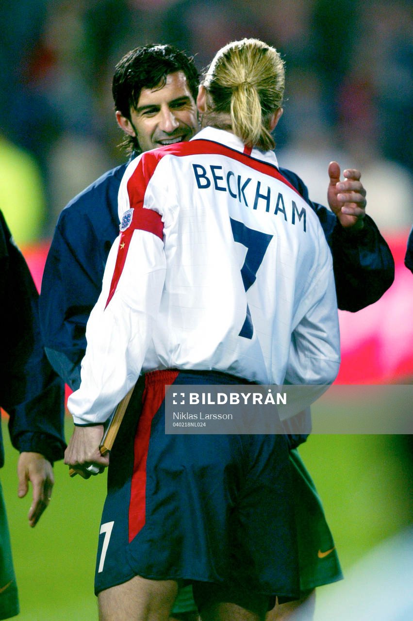 Luis Figo, Portugal och David Beckham, England