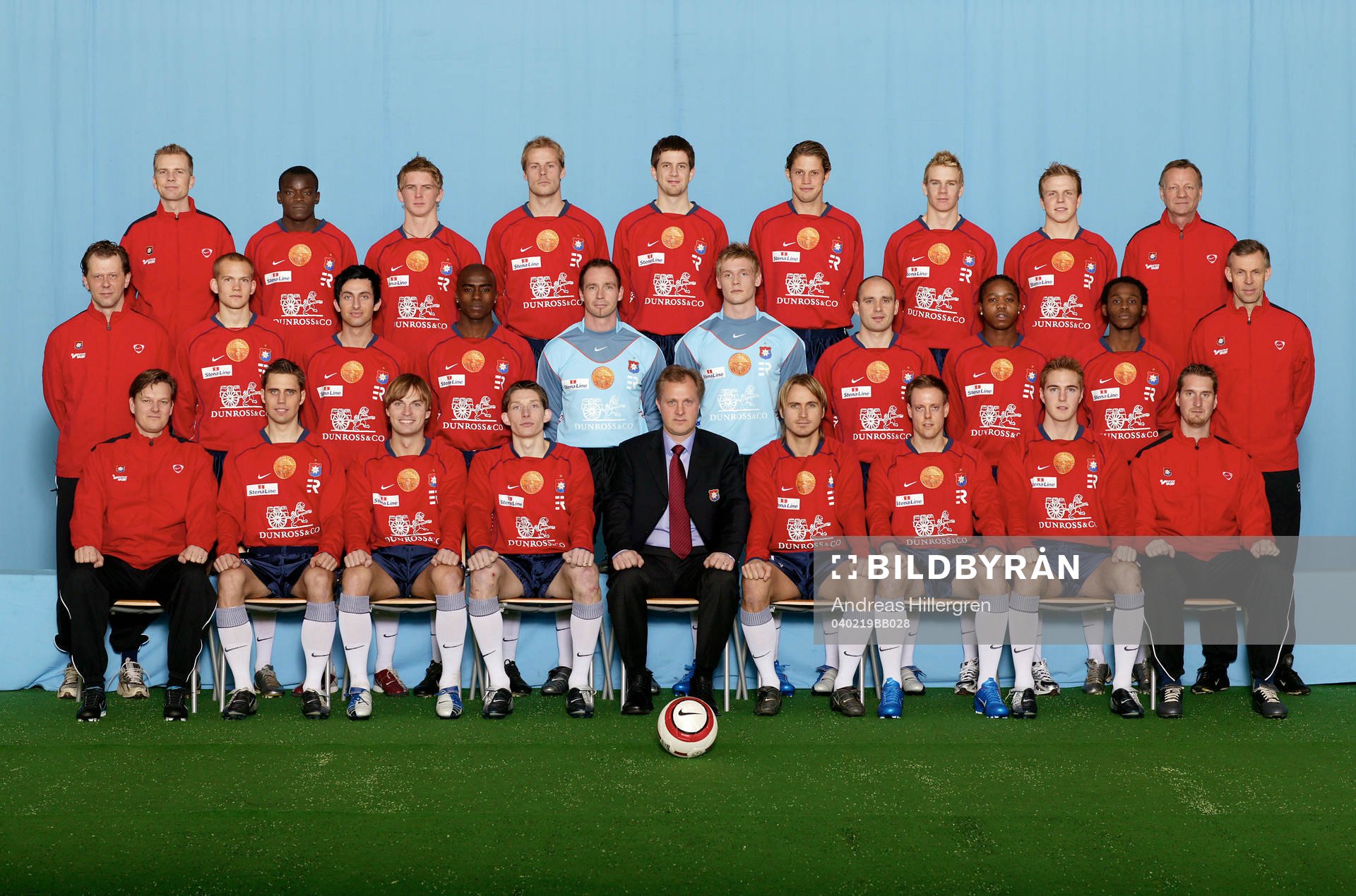 19 Fotboll, Allsvenskan, Lagbild, Örgryte, Bakre raden