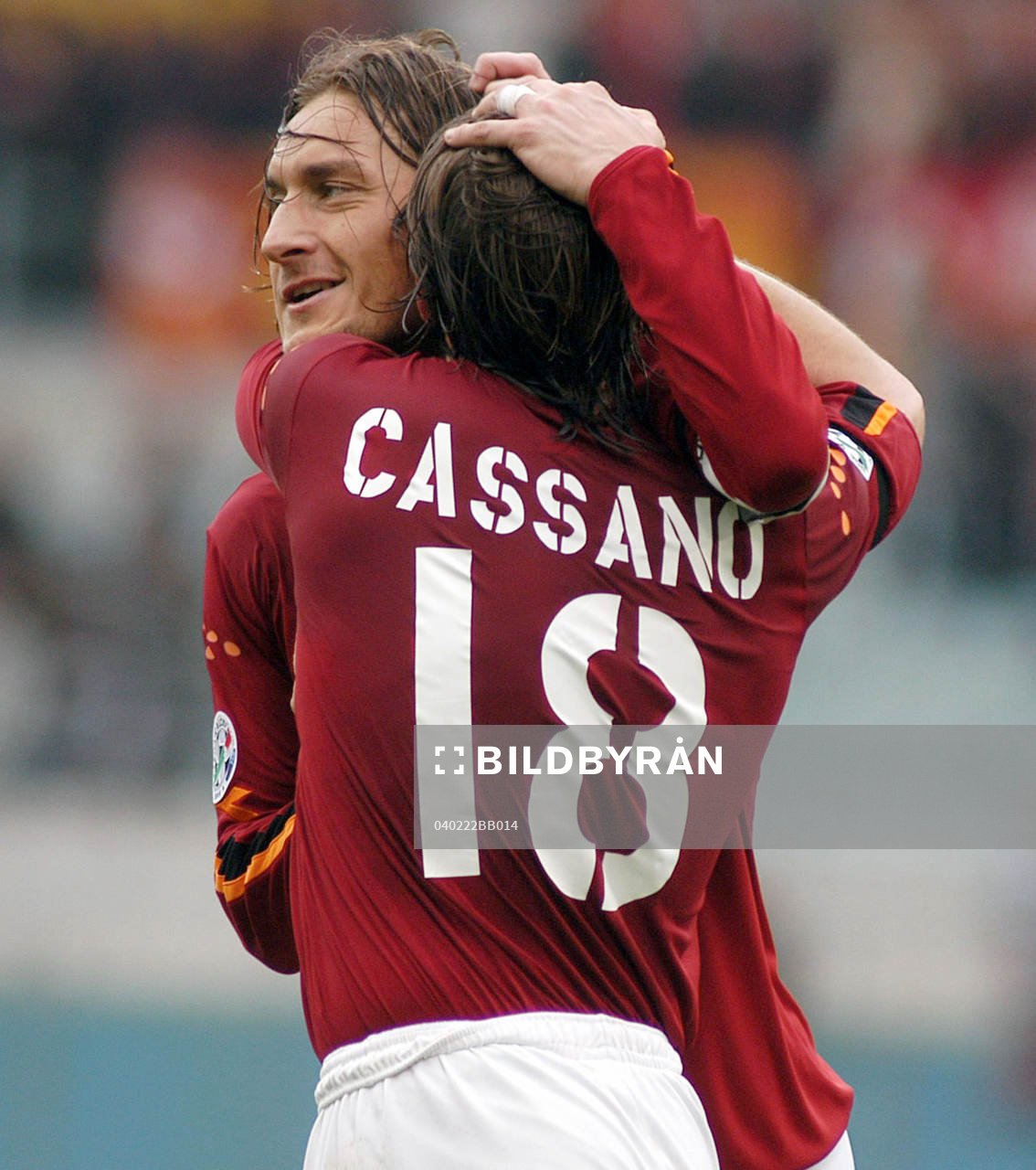 Roma - Siena: Francesco Totti och Cassano, Roma, jubel