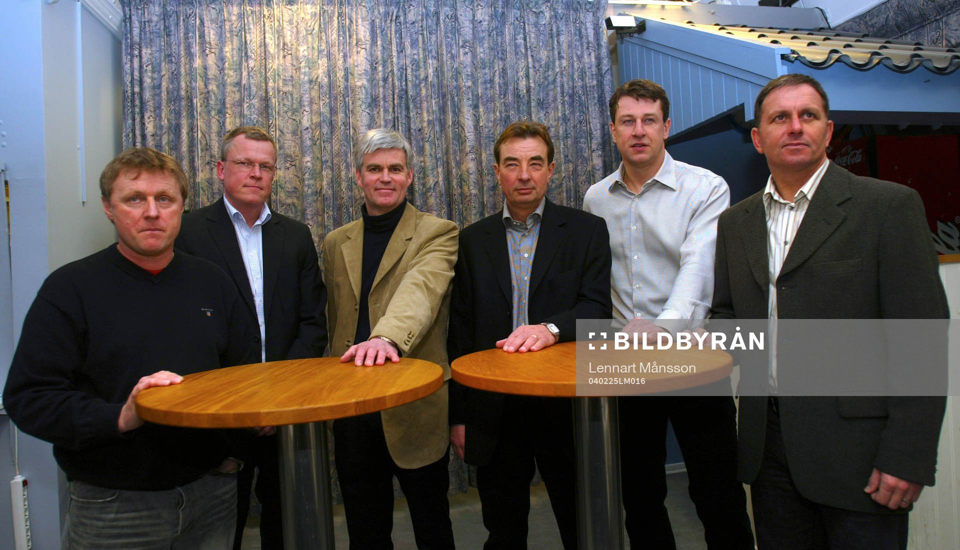 Sex allsvenska tränare, fr.v. Ulf Larsson, Trelleborg, Jan