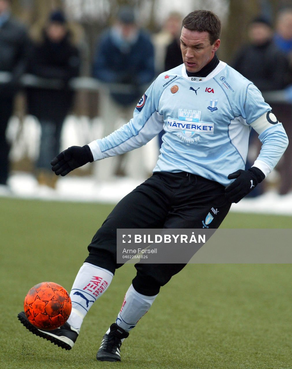 Fotboll. Träningsmatch. Patrik Andersson, Malmö FF