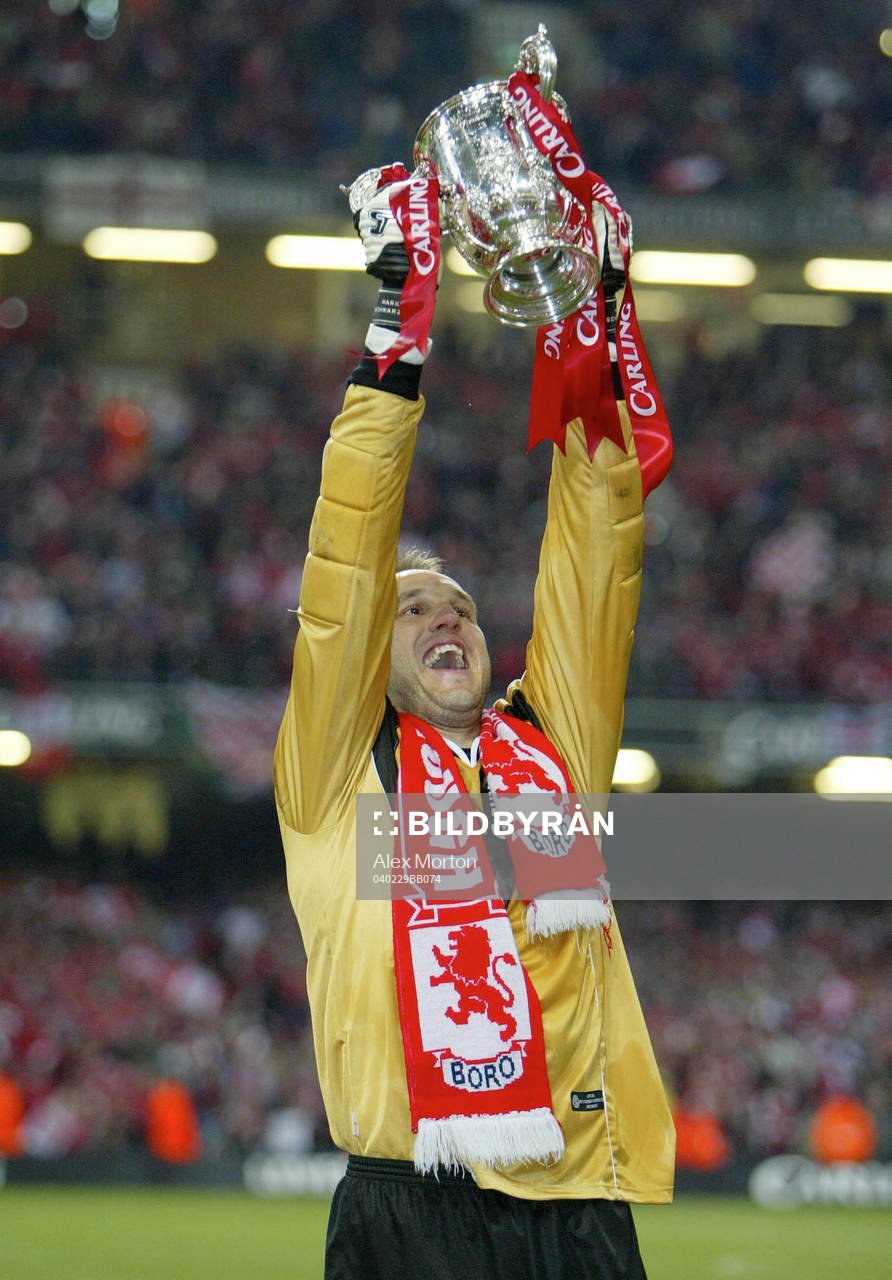  Mark Schwarzer, Middlesbrough jubel med bucklan
