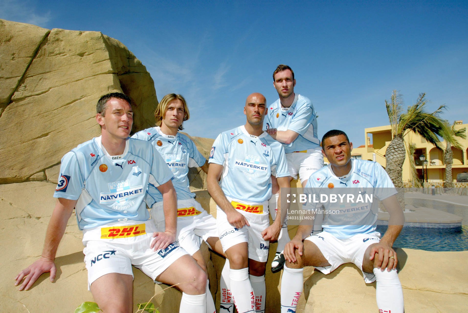  Fr.v. Patrik Andersson, Tobias Grahn, Daniel Majstorovic, Niklas Skoog och Afonso Alves.
