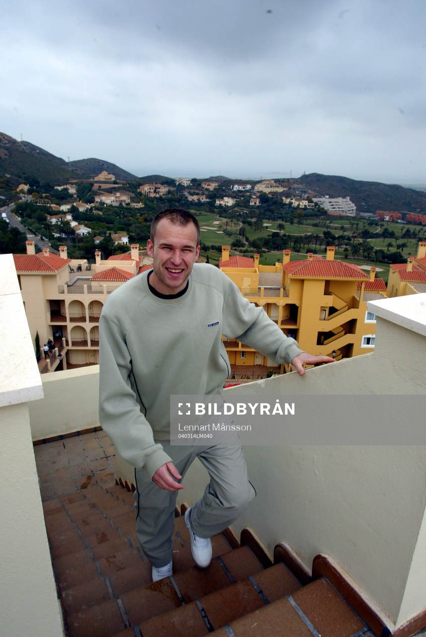  Målvaktsveteranen Håkan Svensson bestiger det nya bygget i La Manga
