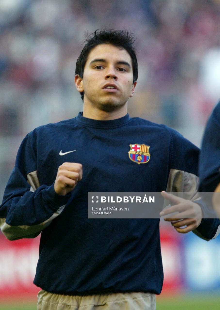 Uppvärmning, Javier Saviola, Barcelona