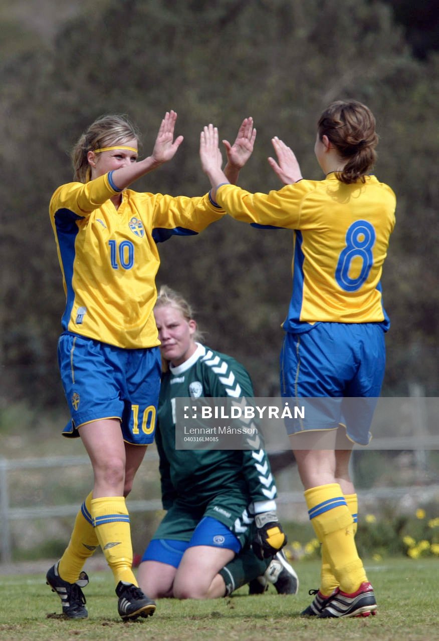 Sofie Andersson och Lena Andersson, jubel, Mette Pedersen,