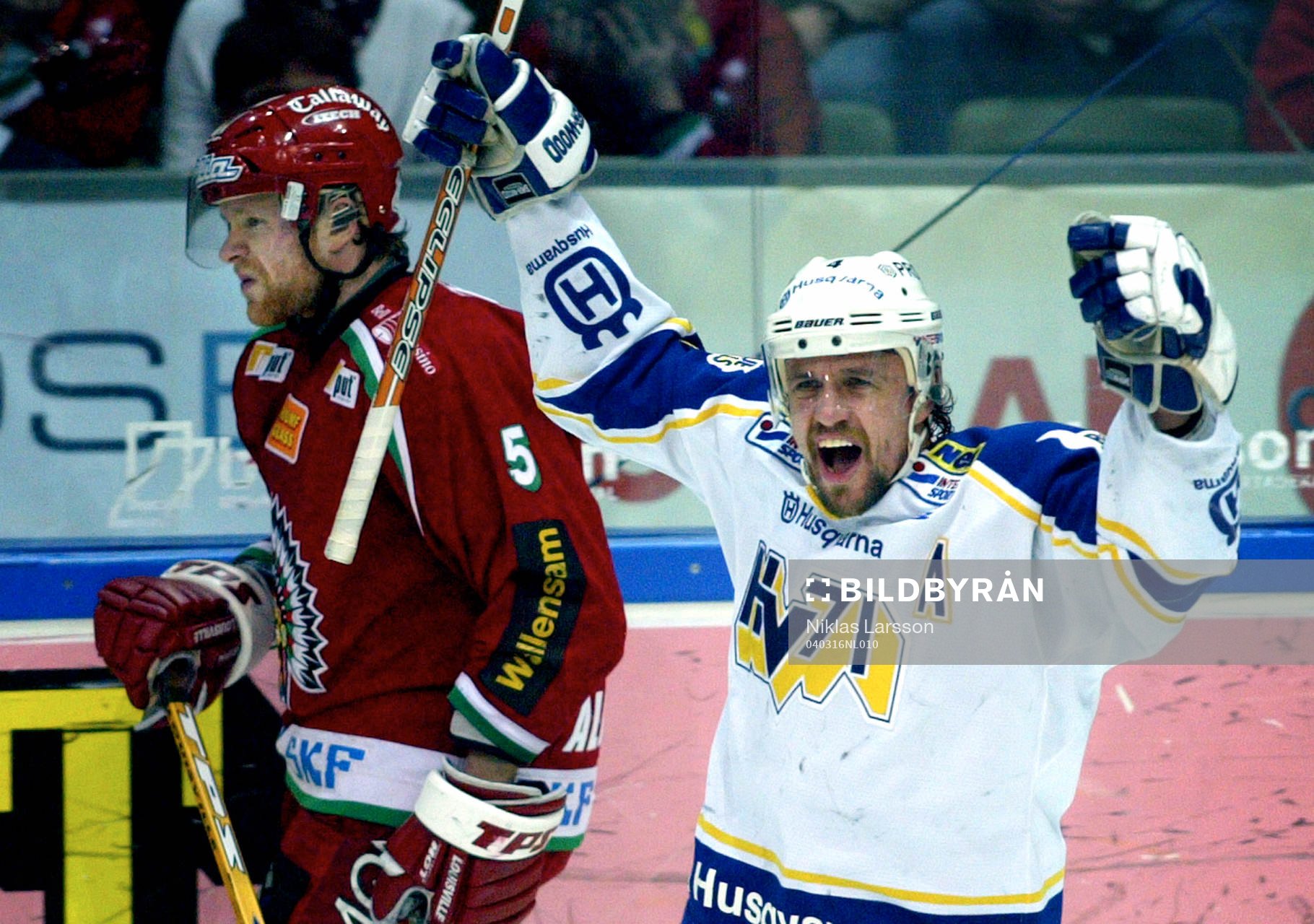 Fredrik Olausson, HV71, jubel och Jan-Axel Alavaara,