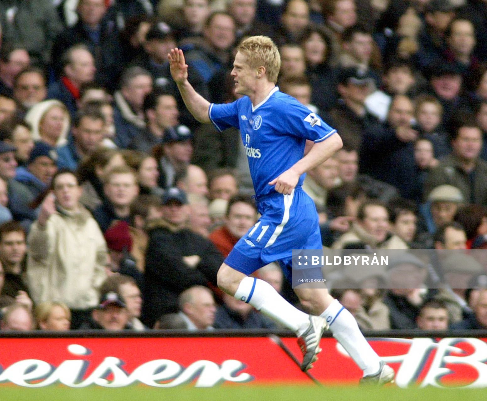  Damien Duff, Chelsea, jublar. jubel, glädje.