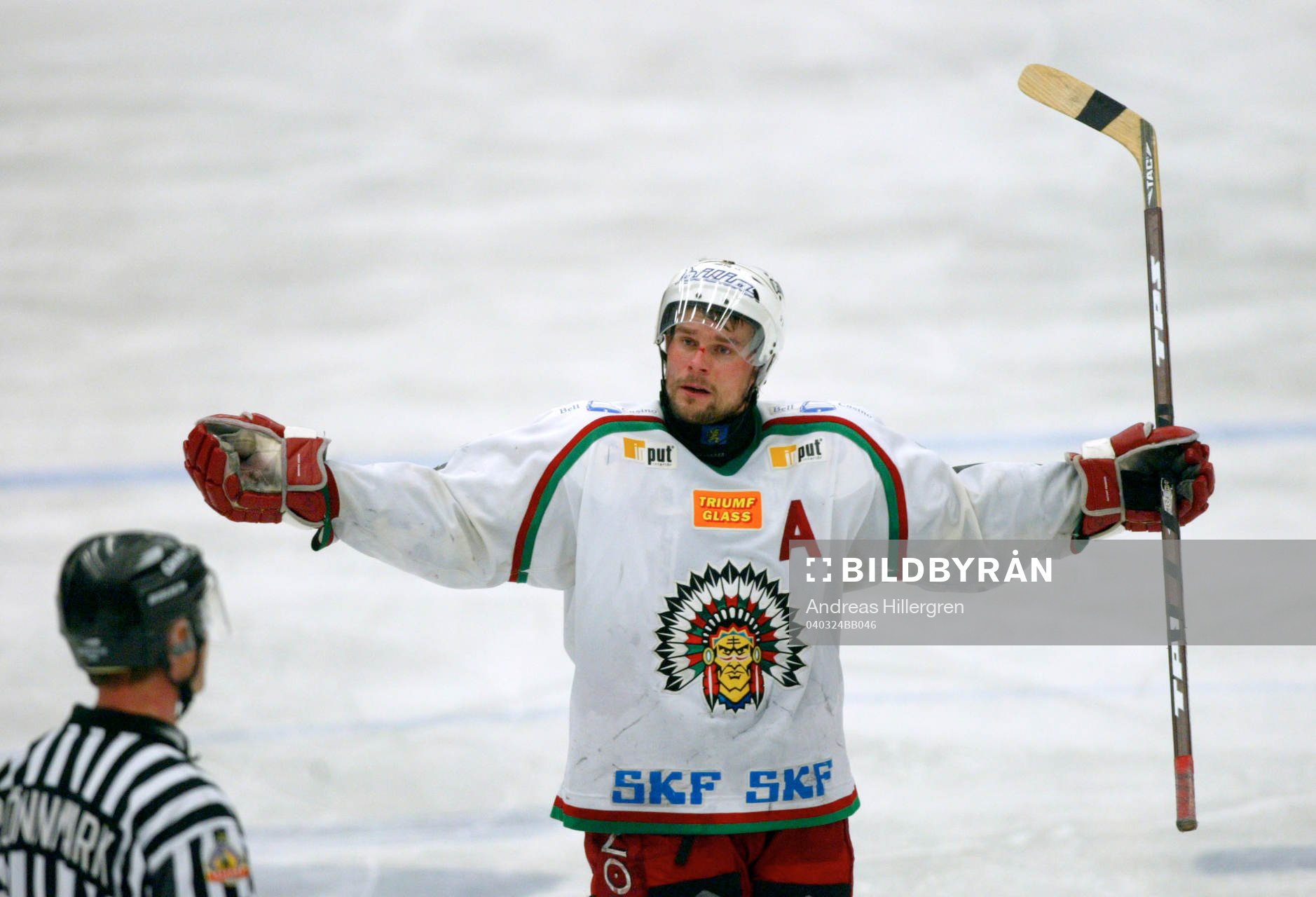 Ronnie Sundin, Frölunda, protesterar