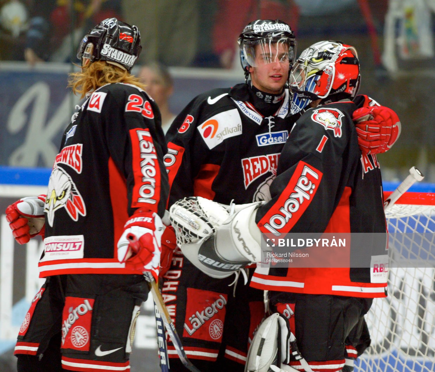Franz Nielsen och Andreas Hadelöv, målvakt, Malmö. Jubel
