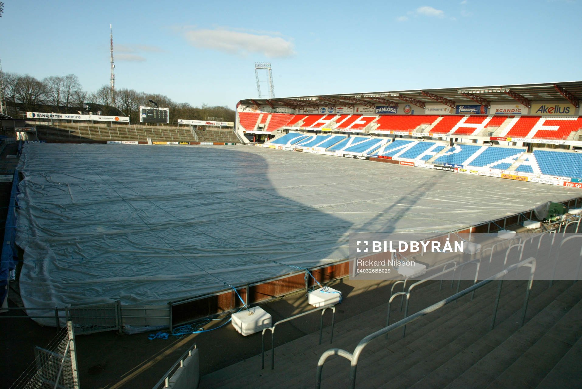 Fotboll, arena, läktare, stadion, Olympia, Helsingborg