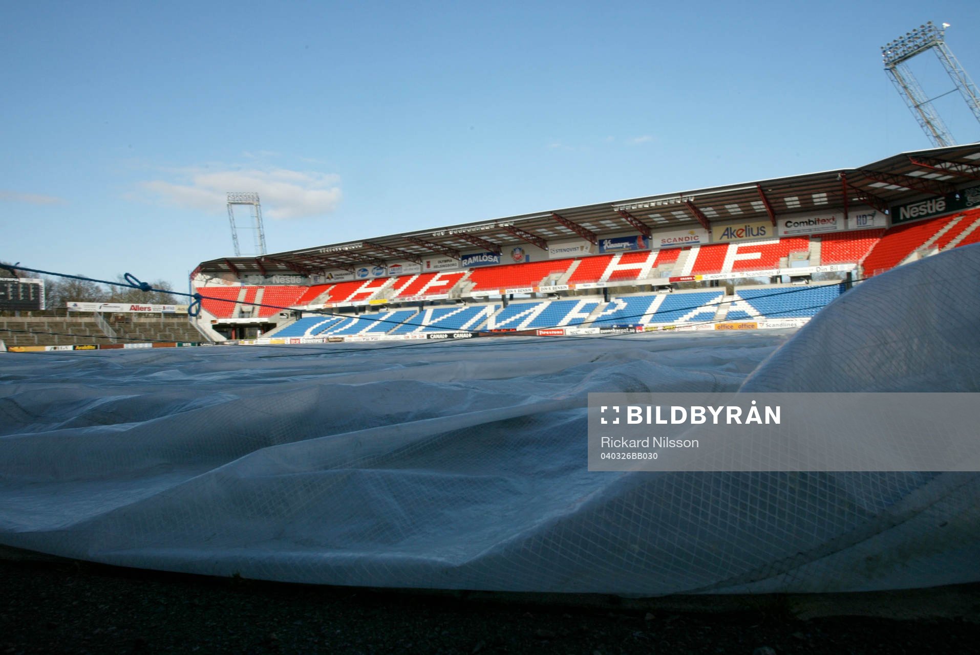 Fotboll, arena, läktare, stadion, Olympia, Helsingborg