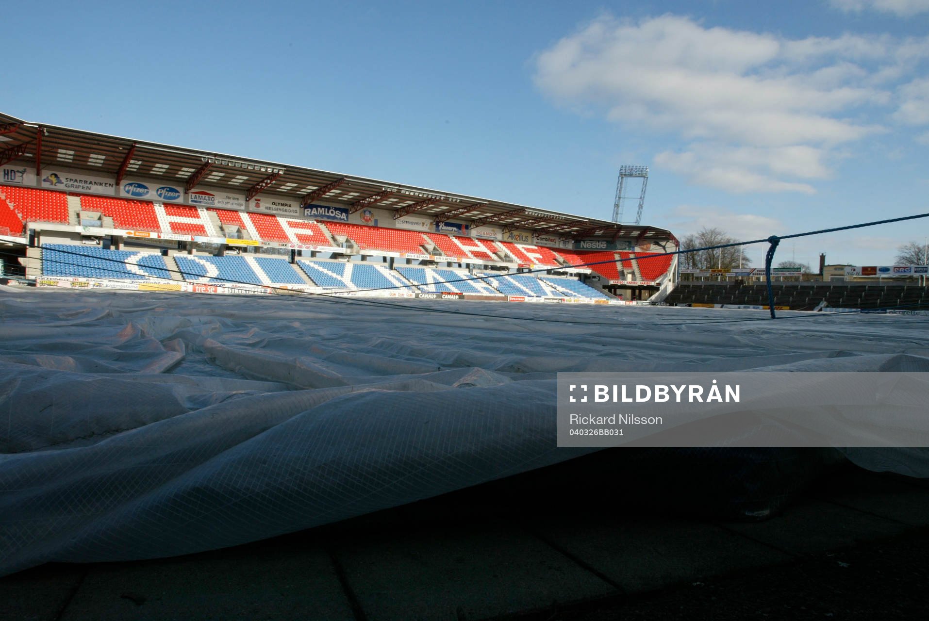 Fotboll, arena, läktare, stadion, Olympia, Helsingborg