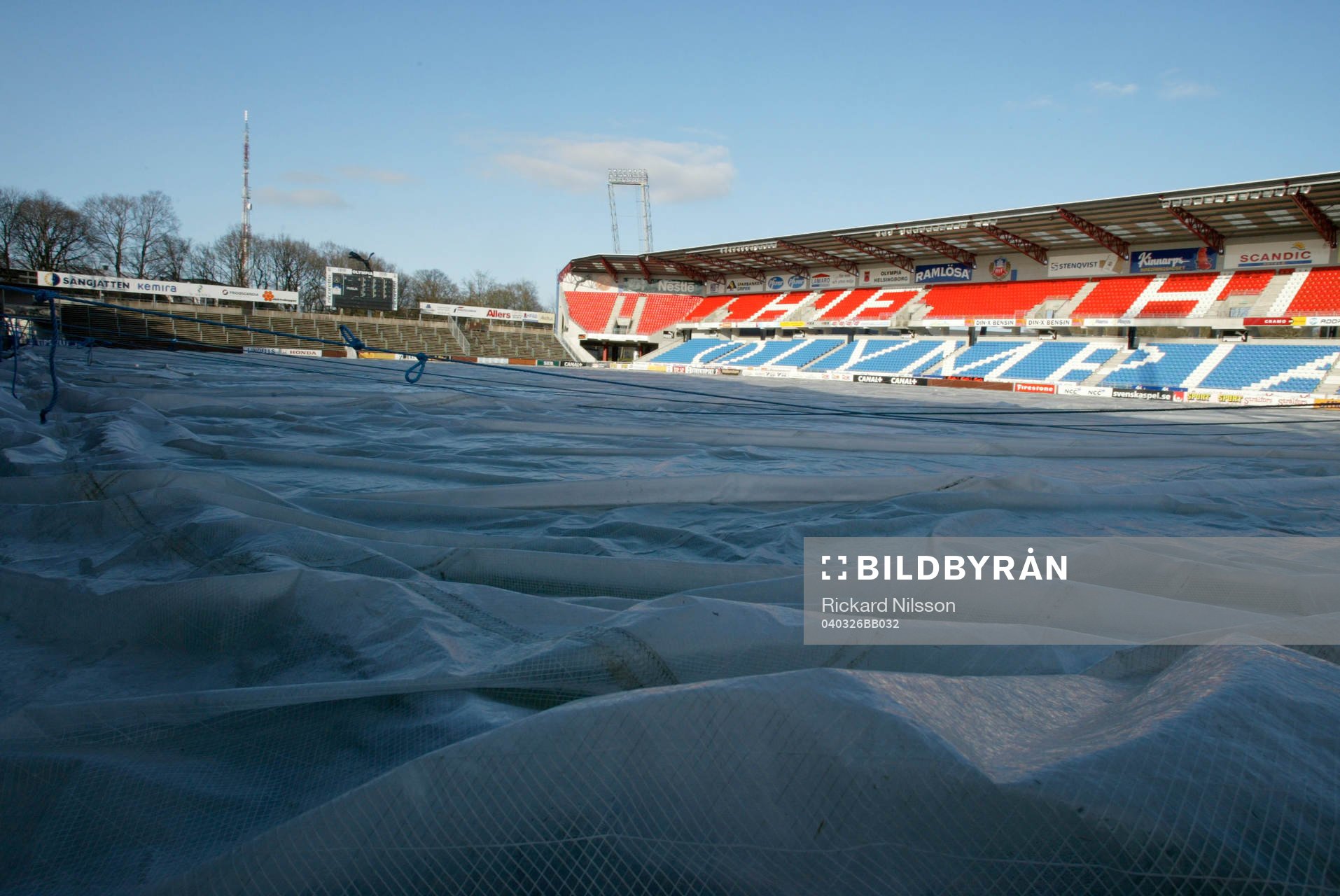 Fotboll, arena, läktare, stadion, Olympia, Helsingborg