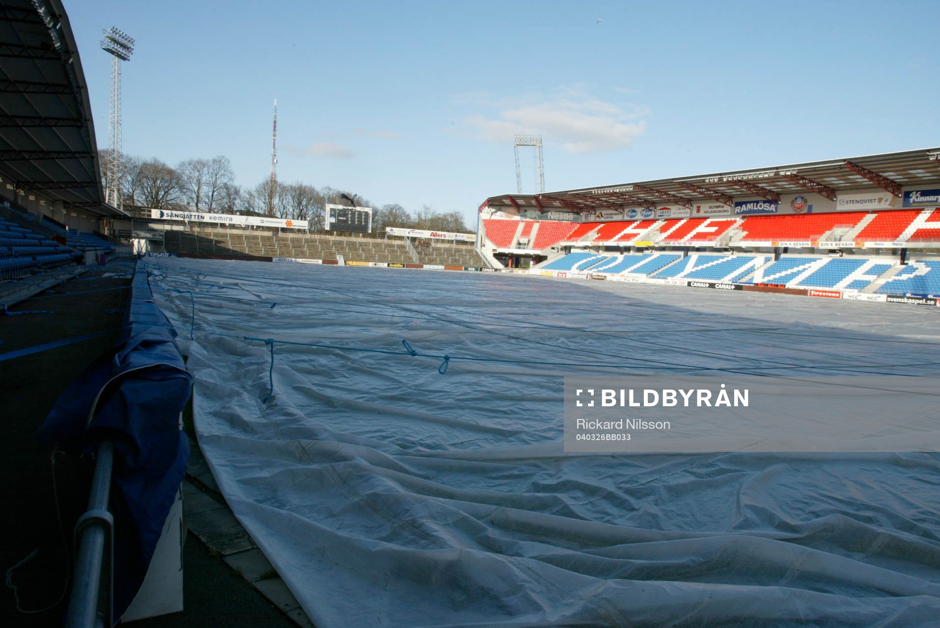 Fotboll, arena, läktare, stadion, Olympia, Helsingborg