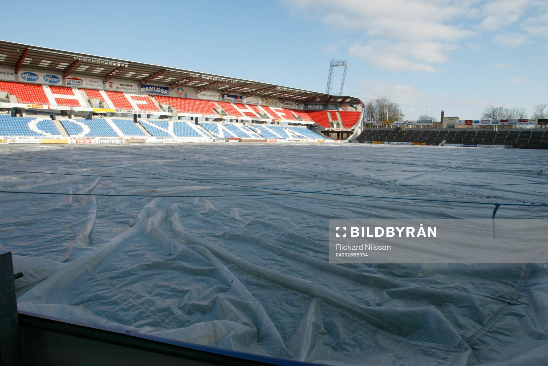 Fotboll, arena, läktare, stadion, Olympia, Helsingborg