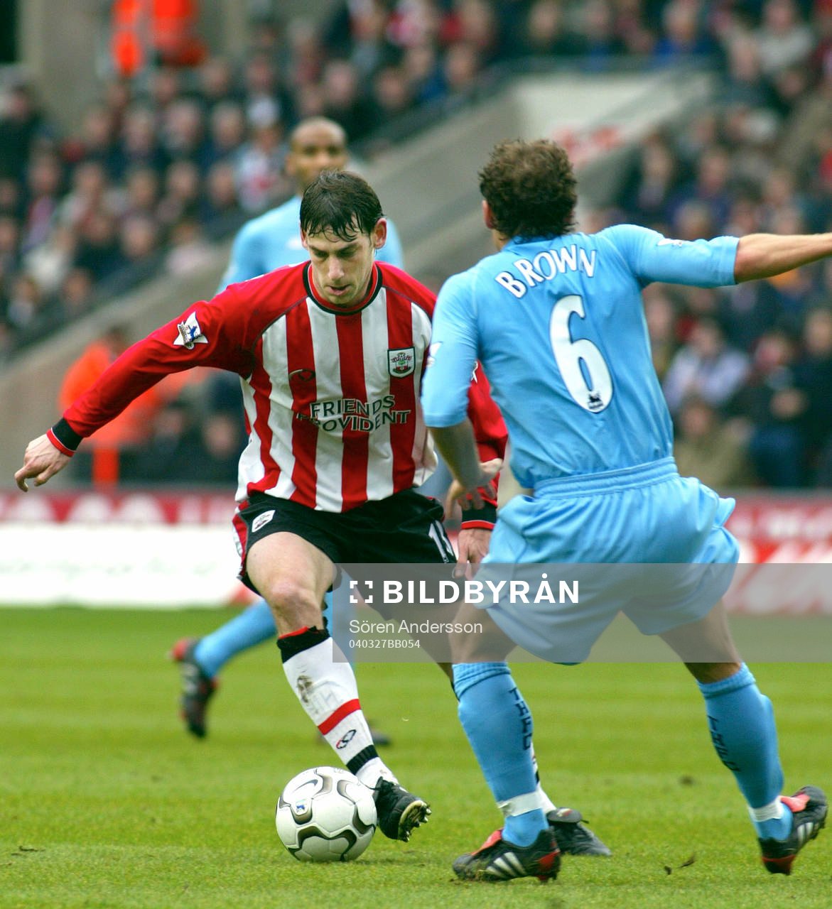  Rory Delap, Southampton och Michael Brown, Tottenham.