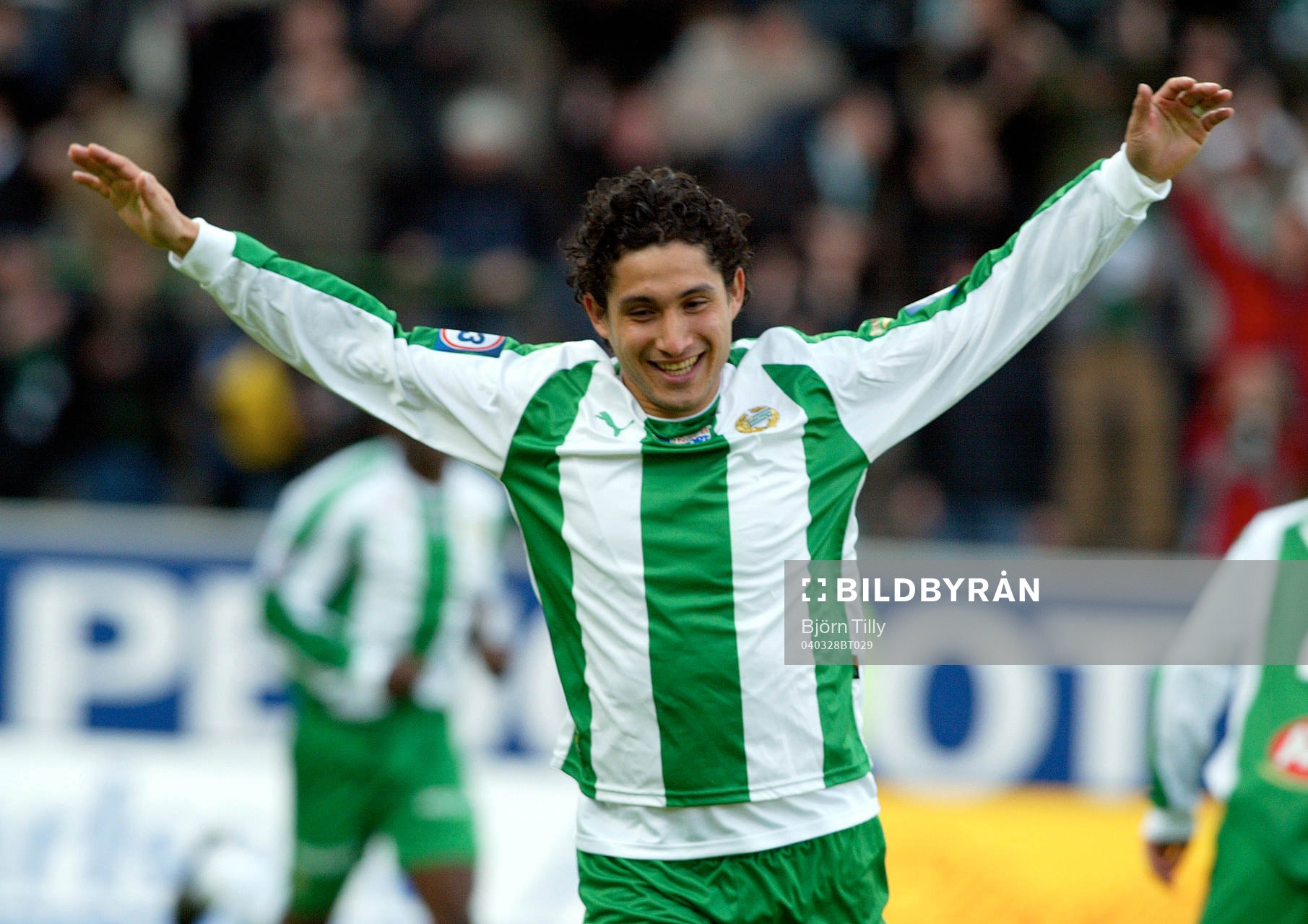  Pablo Pinones Arce, Hammarby strålande glad efter sitt 1-0 mål. Jubel.
