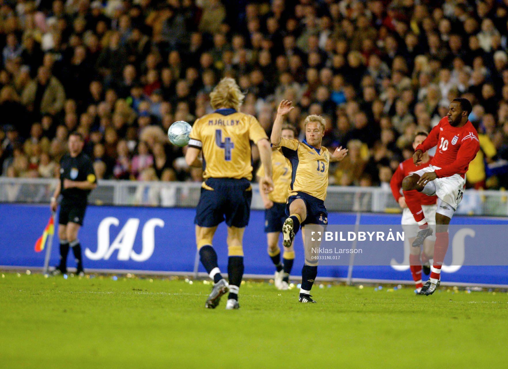 Fotboll, Sverige - England, SAS