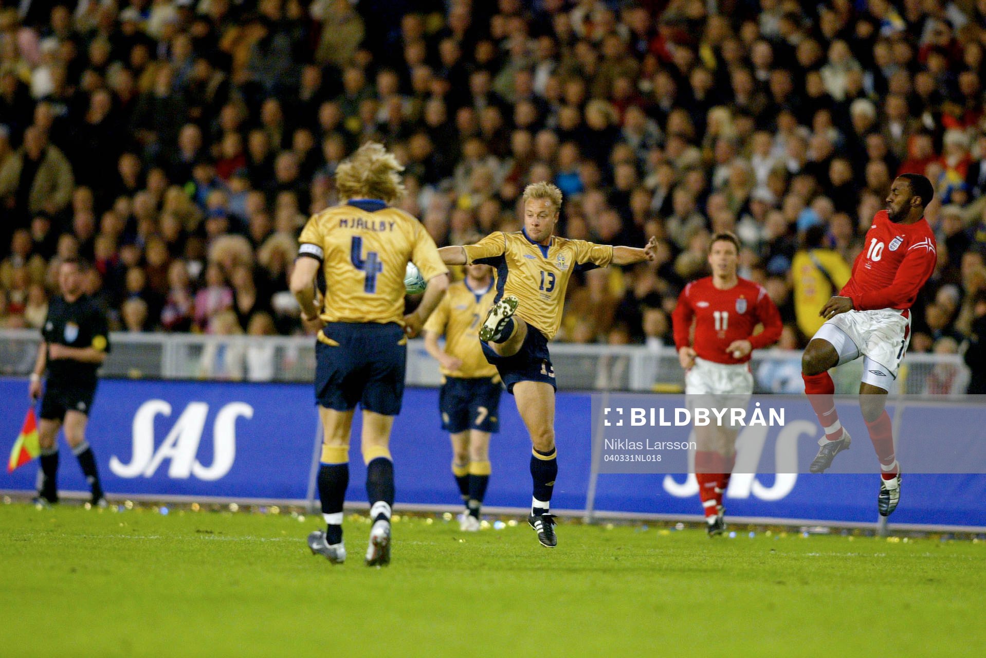 Fotboll, Sverige - England, SAS