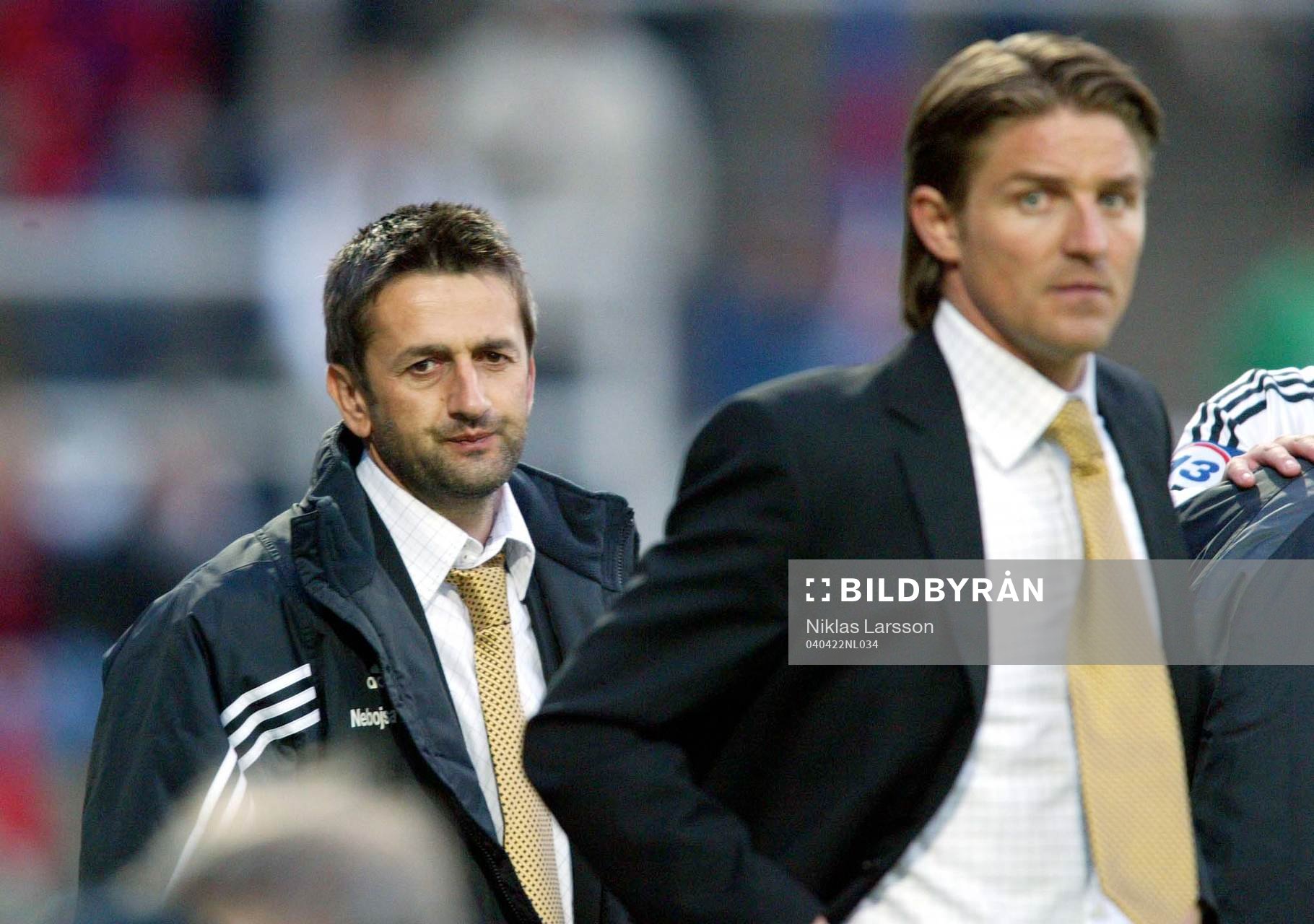 Patrick Englund och Nebosja Nevakovic, tränare AIK