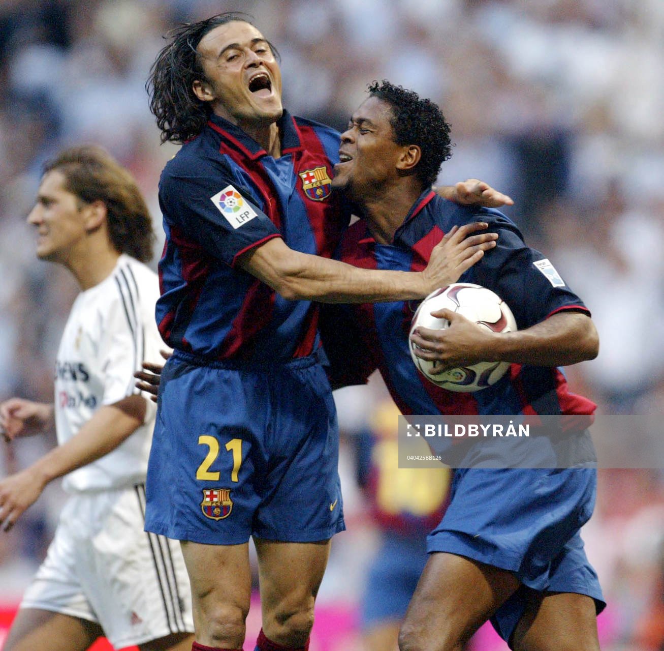 Patrick Kluivert och Luis Enrique, Barcelona, jubel, glädje