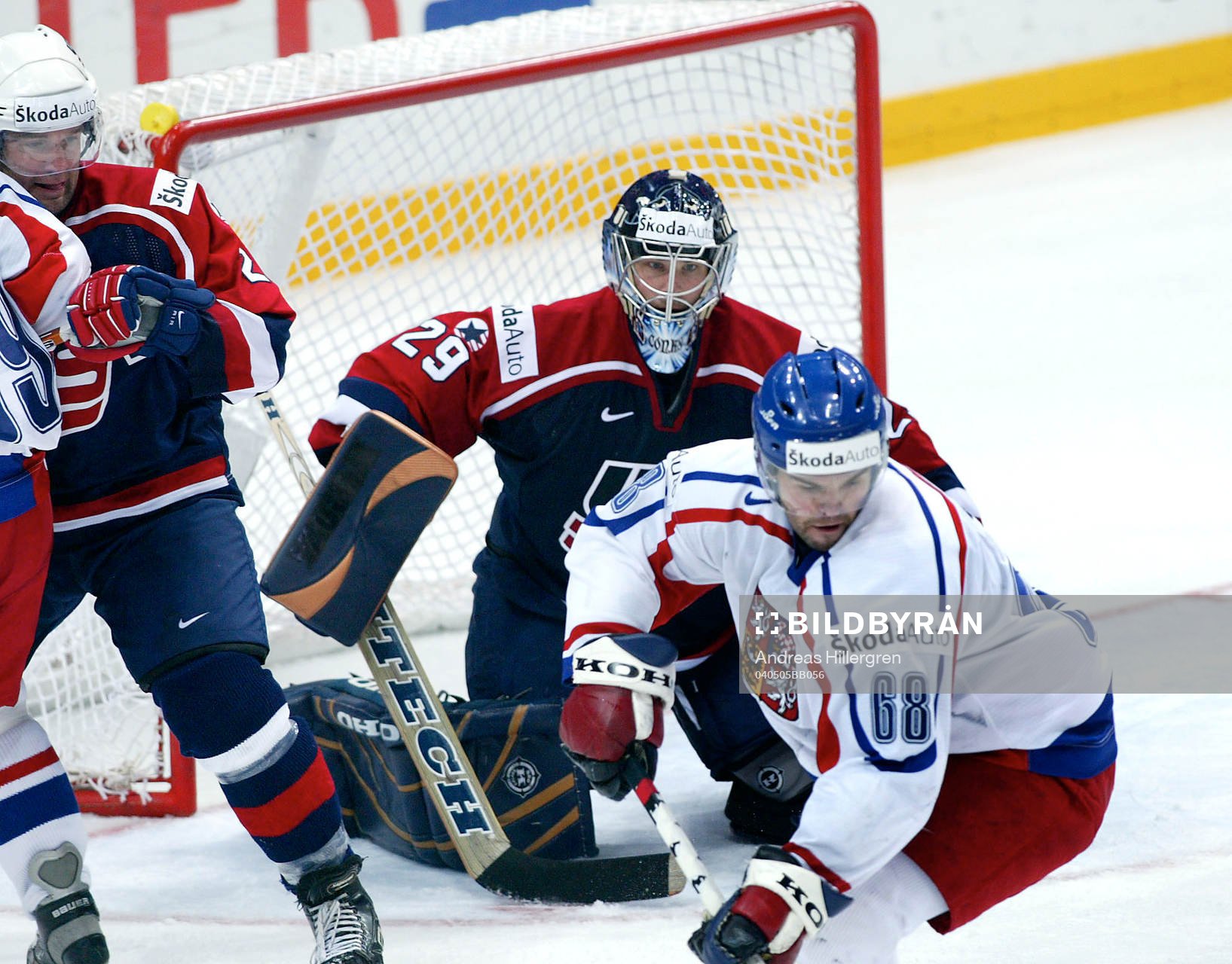 Ty Conklin, USA (Målvakt) och Jaromir Jagr, Tjeckien