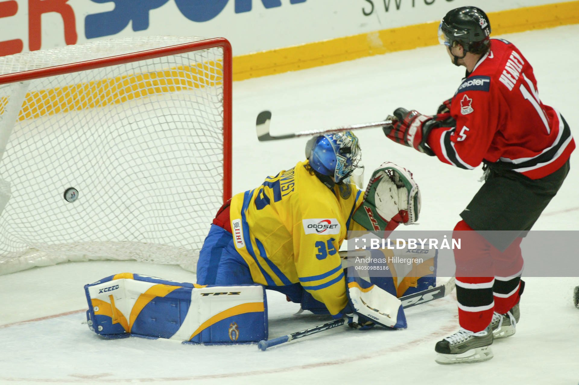 Henrik Lundqvist, Sverige (Målvakt) och Dani Heatley,