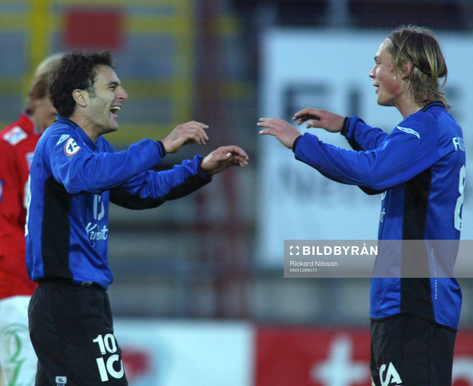 Sharbel Touma och Markus Rosenberg, Halmstad. Jubel