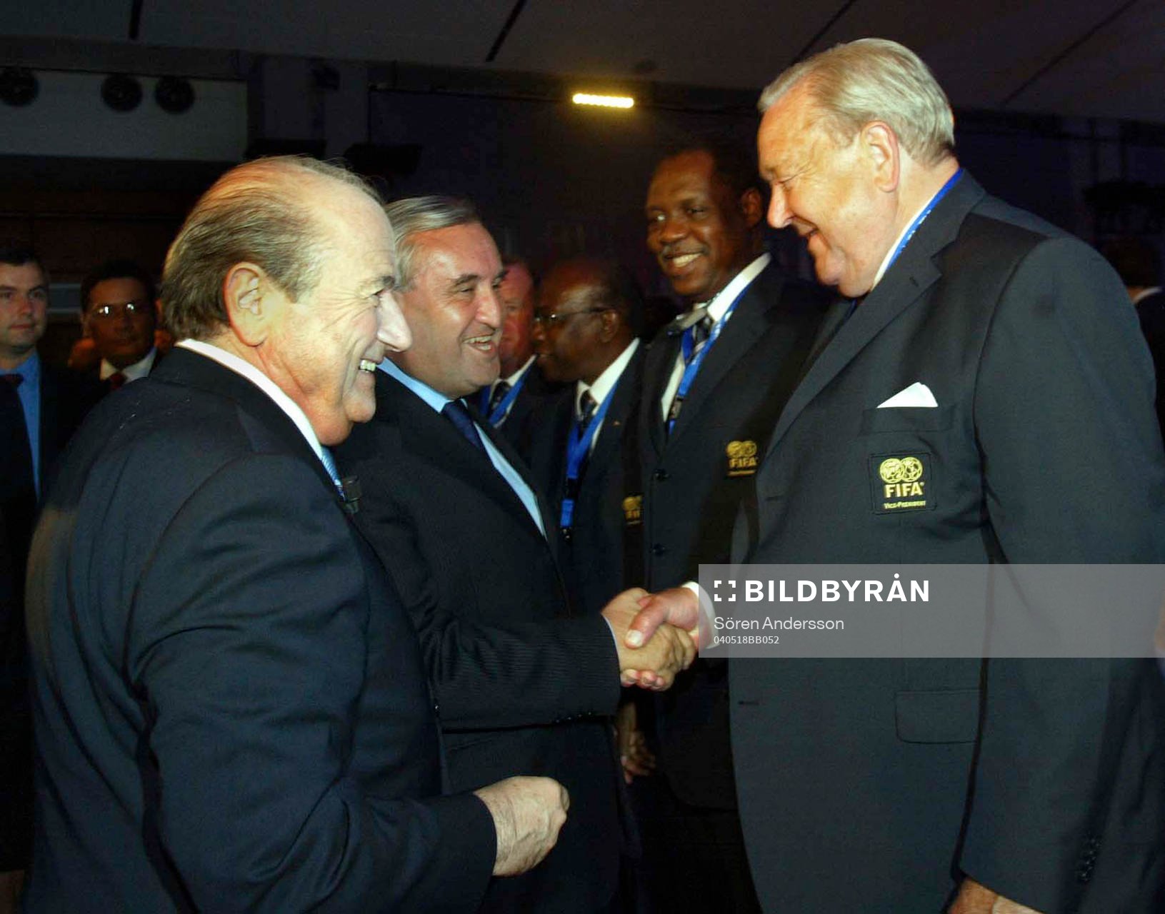 Lennart Johansson, President UEFA och Sepp Blatter,