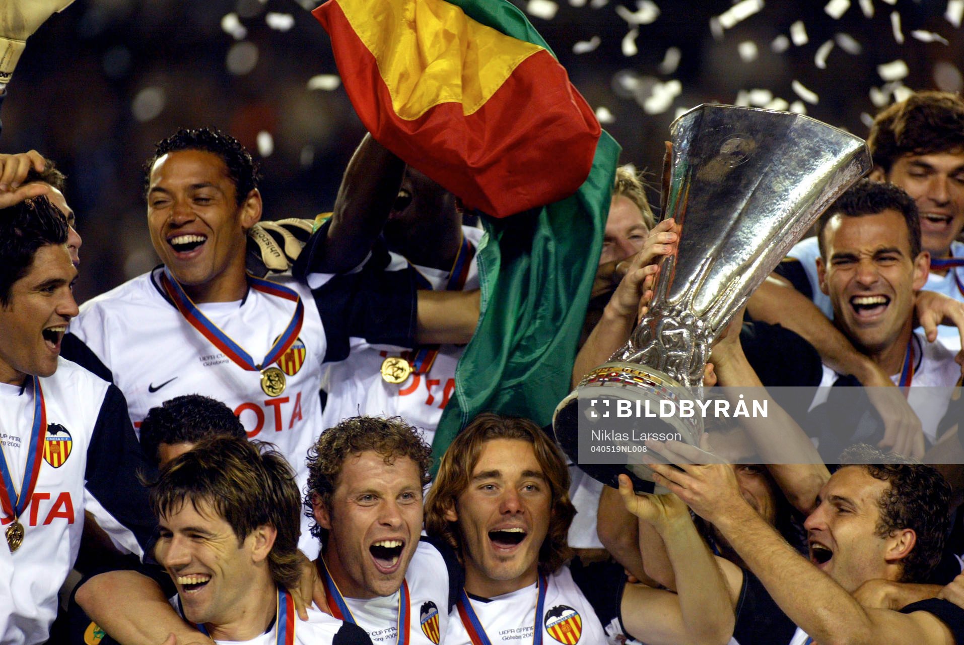 Fotboll, UEFA-cup final, Valencia CF-Olympique Marseille: Valencia europacupm‰stare. 
