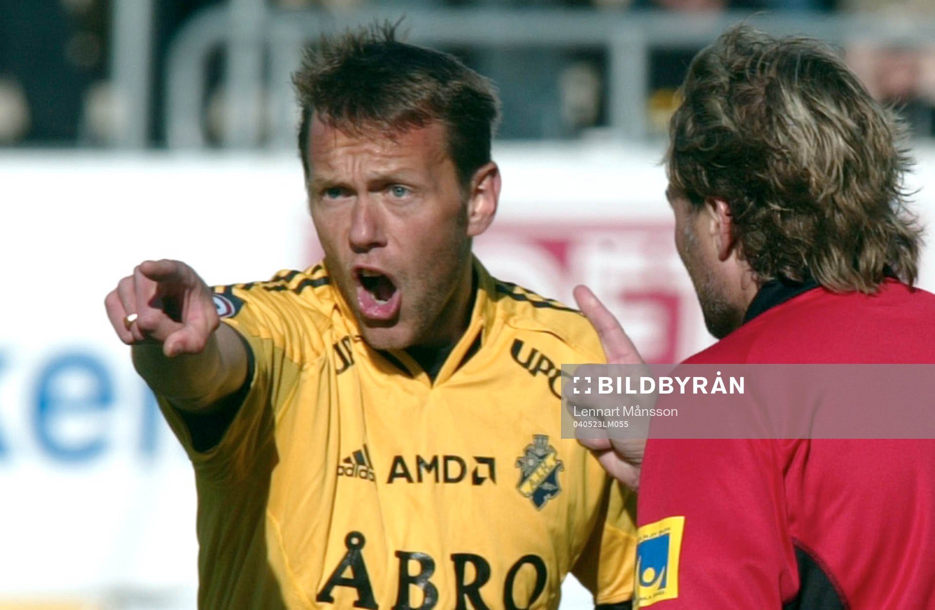 Krister Nordin, AIK, diskussion med Anders Frisk, domare