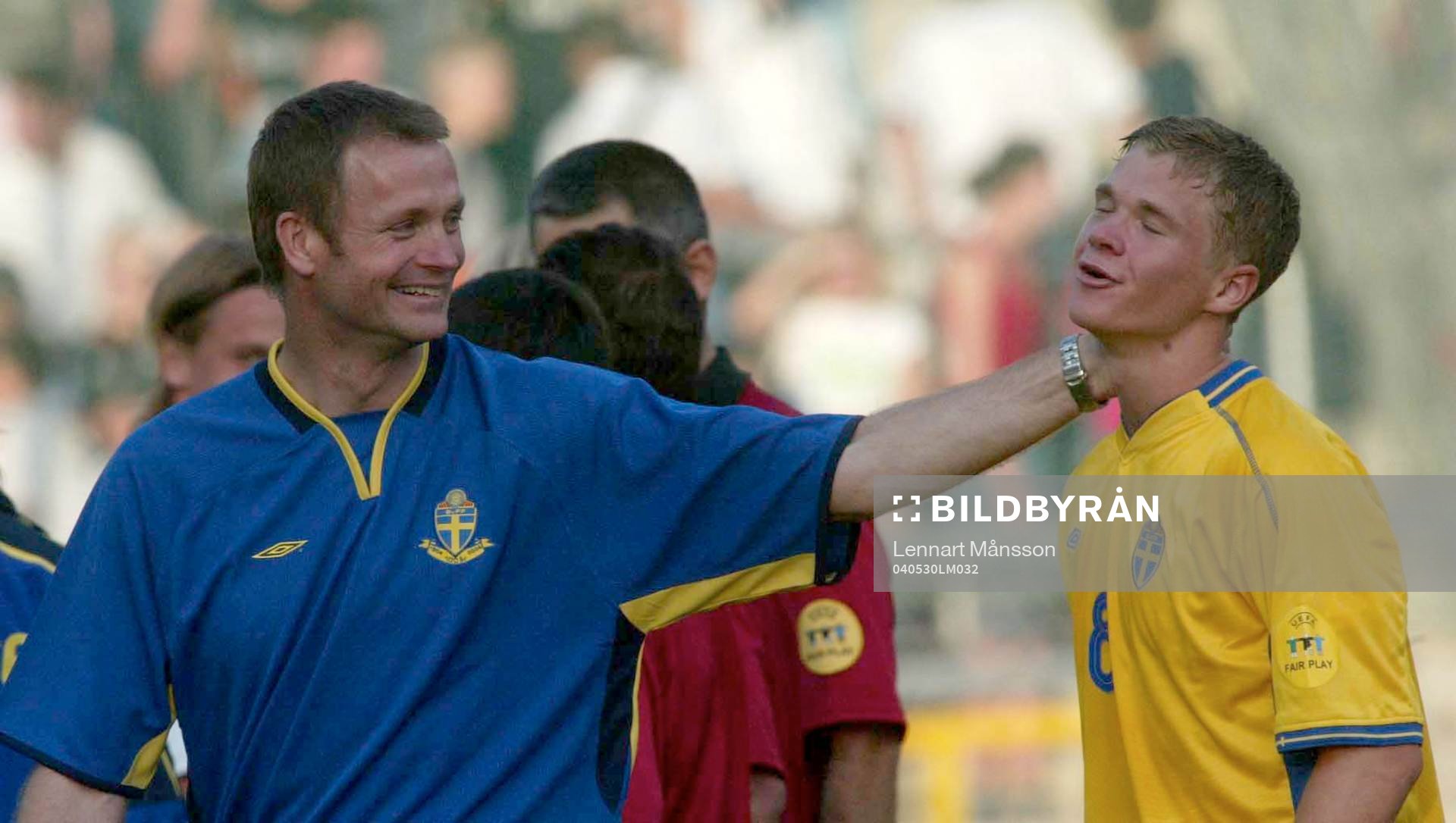 Torbjörn Nilsson, förbundskapten och Samuel Holmén,