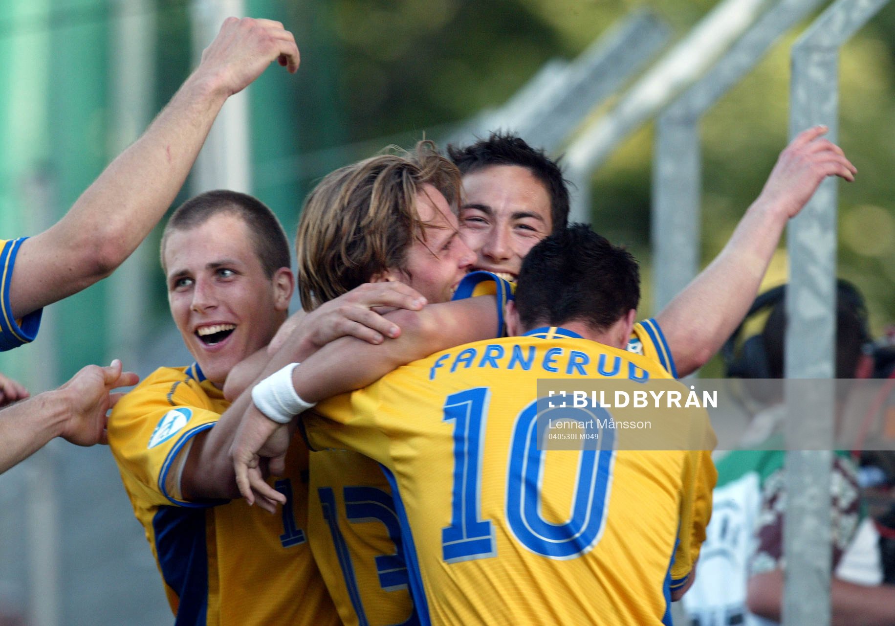  Alexander Farnerud, Tobias Hysén, Stefan Ishizaki och Jon Jönsson, Sverige, jubel.