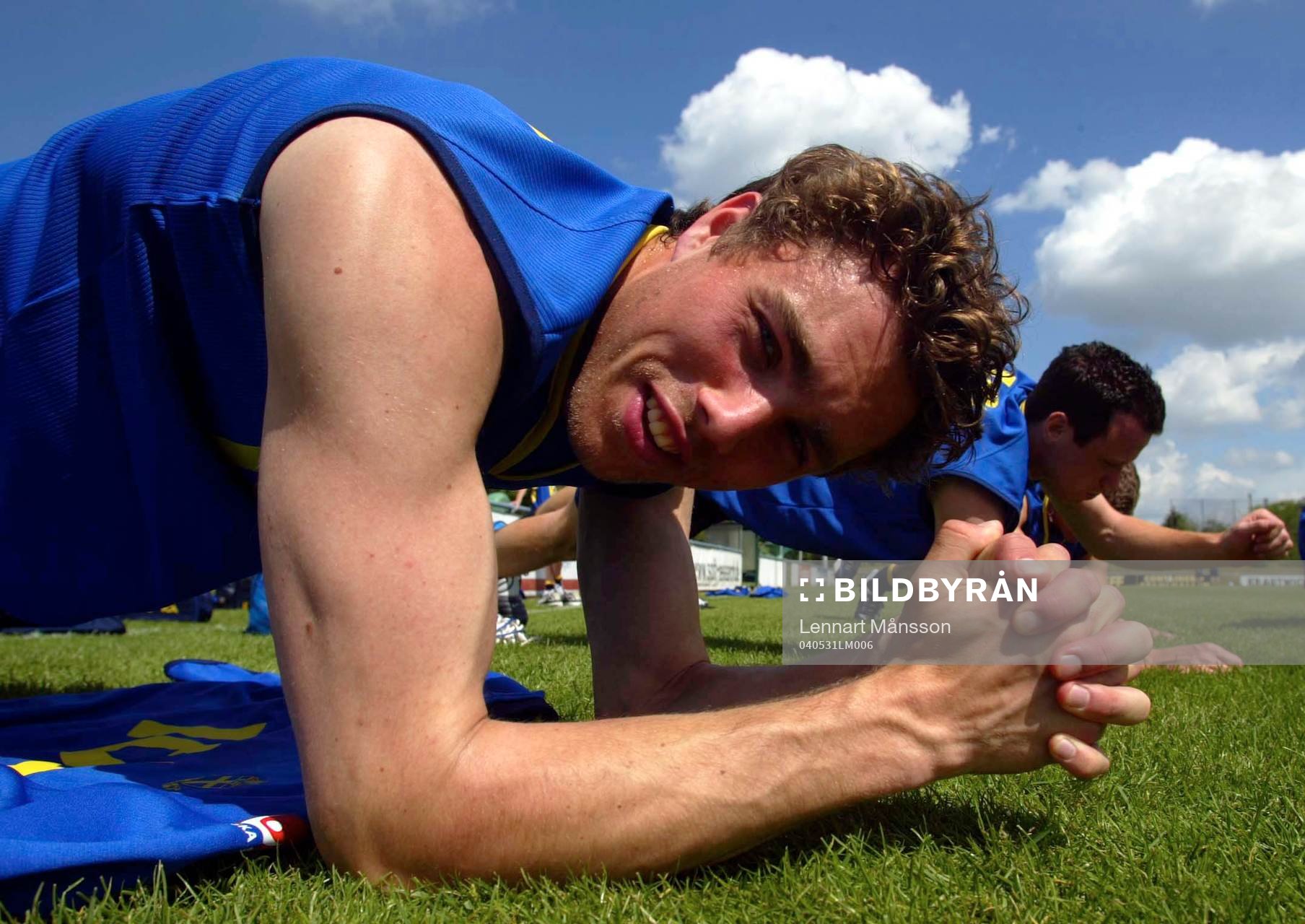 Fotboll, U21, EM, Träning Sverige: Johan Elmander