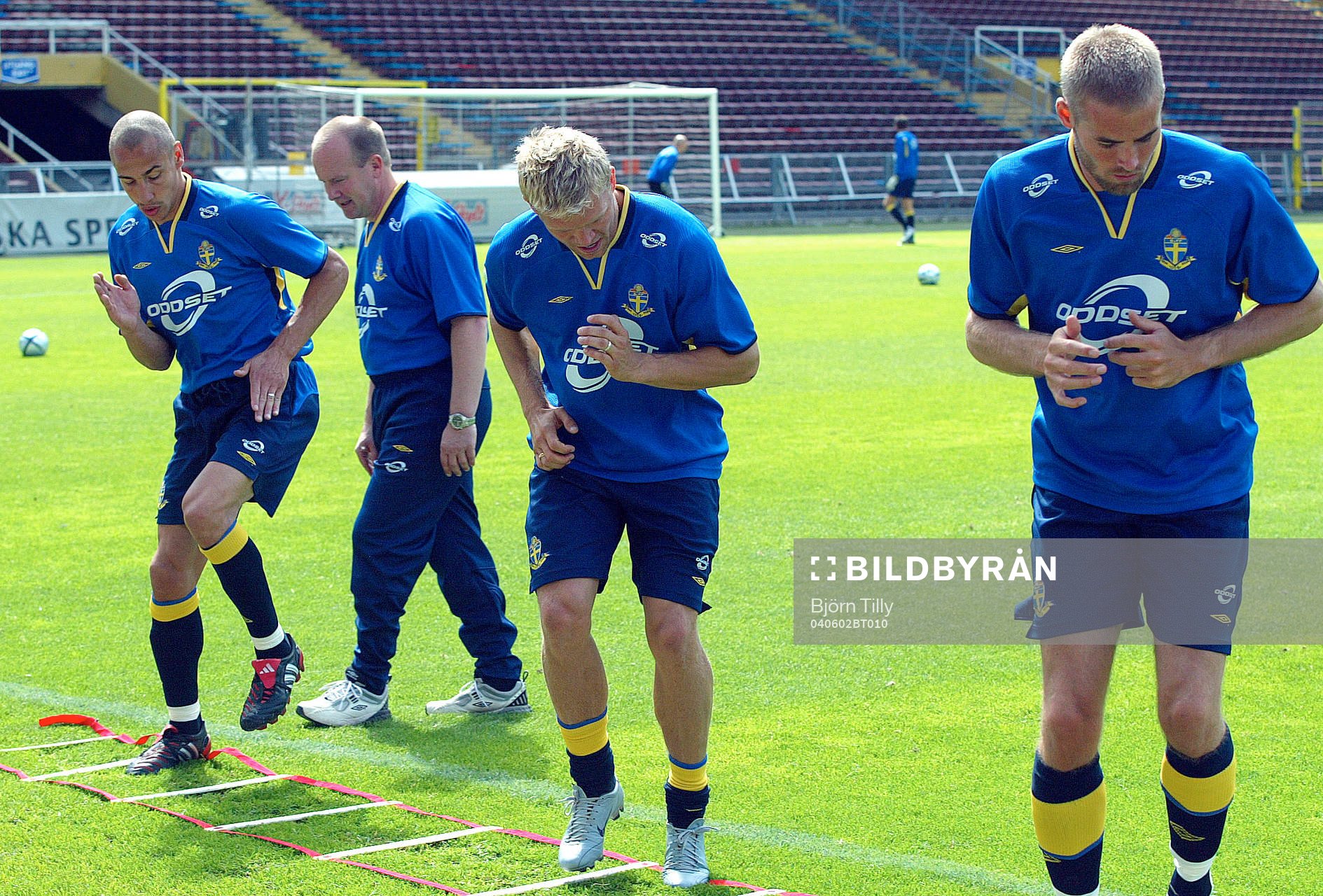 Henrik Larsson, Marcus Allbäck och Olof Mellberg, Sverige