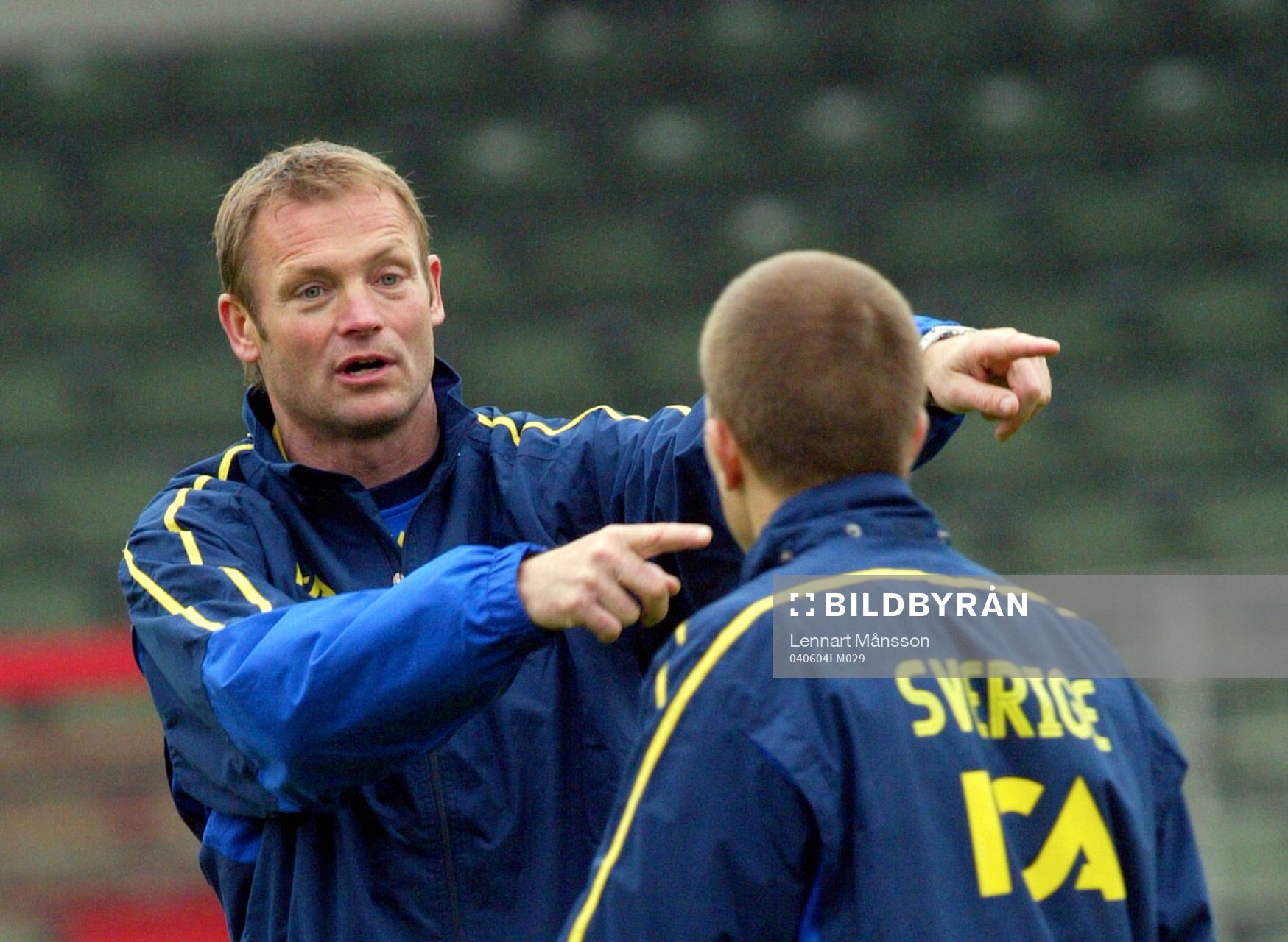 Torbjörn Nilsson, förbundskapten och Tobias Hysén