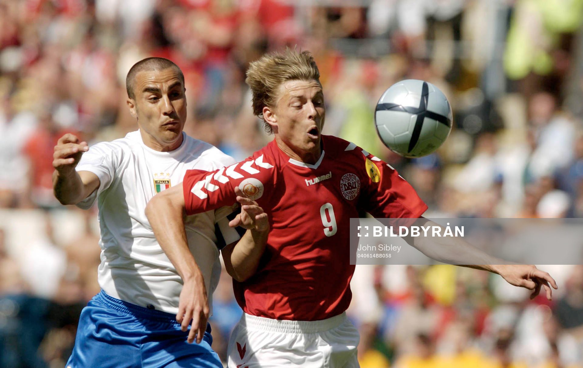 Danmarks Jon Dahl Tomasson och Italiens Fabio Cannavaro