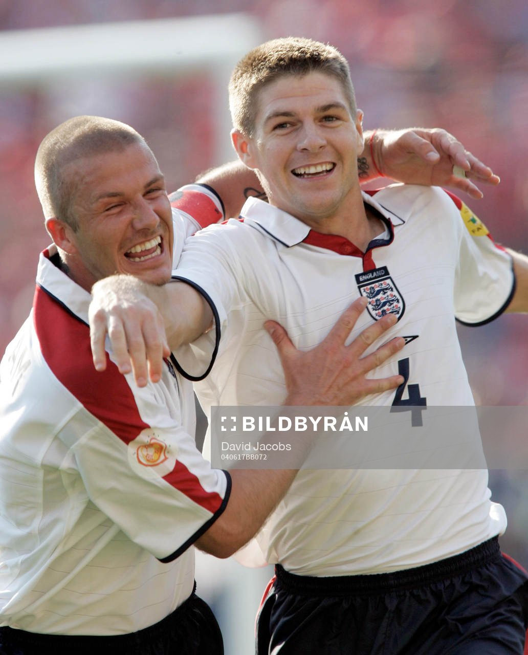 Steven Gerrard jubel med David Beckham