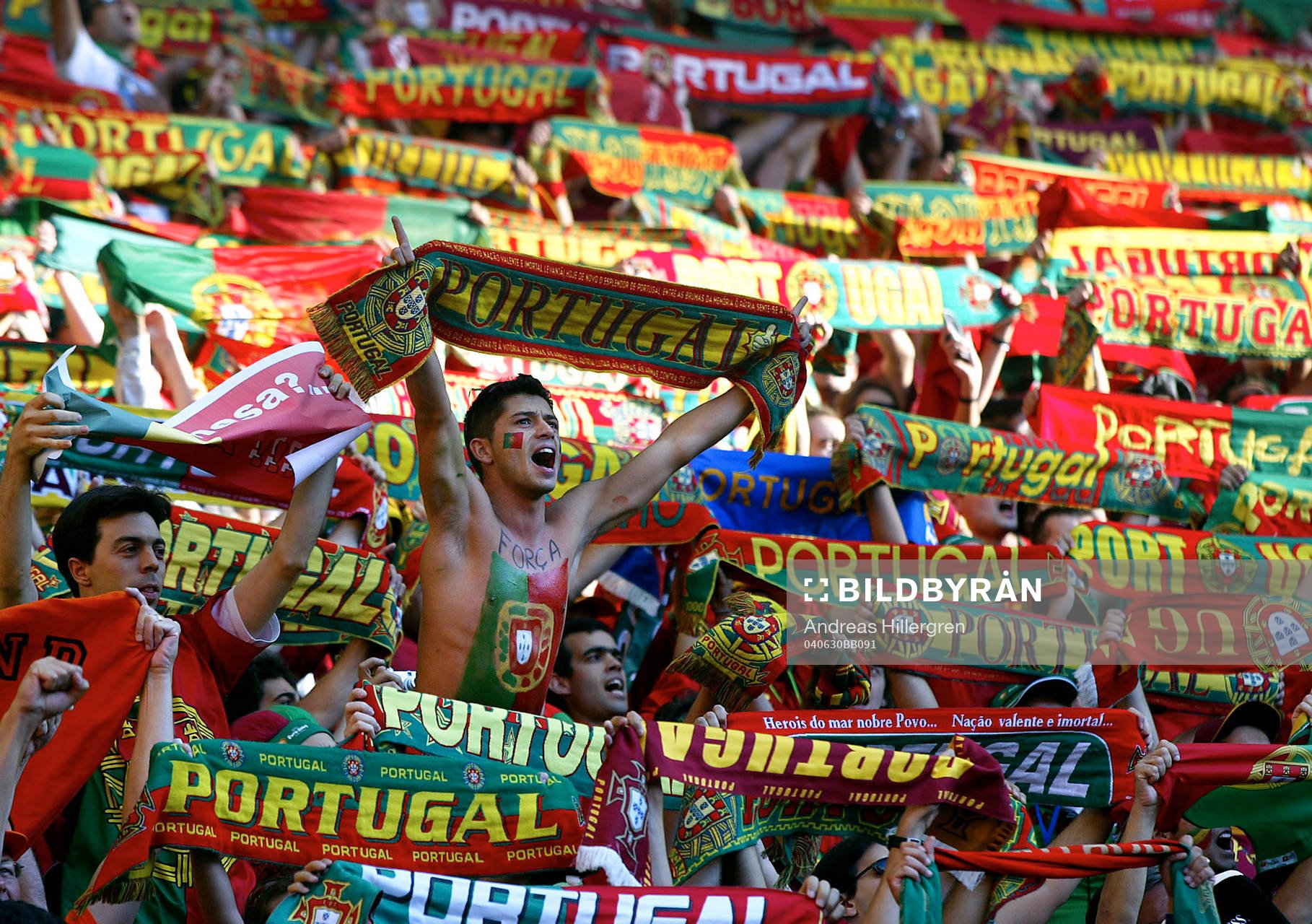 Portugisiska fans jublar