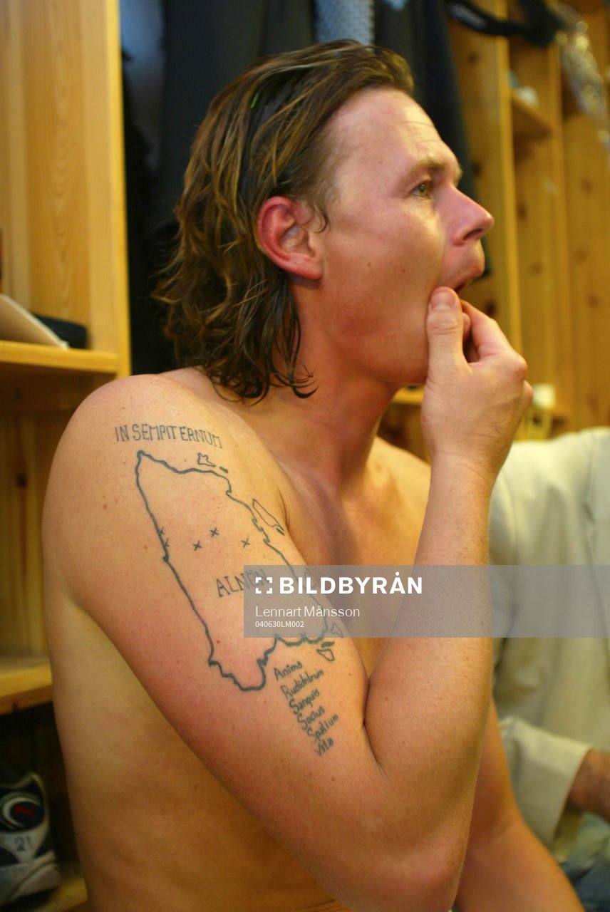   Segerskytten Andreas Yngvessons senaste tatuering.