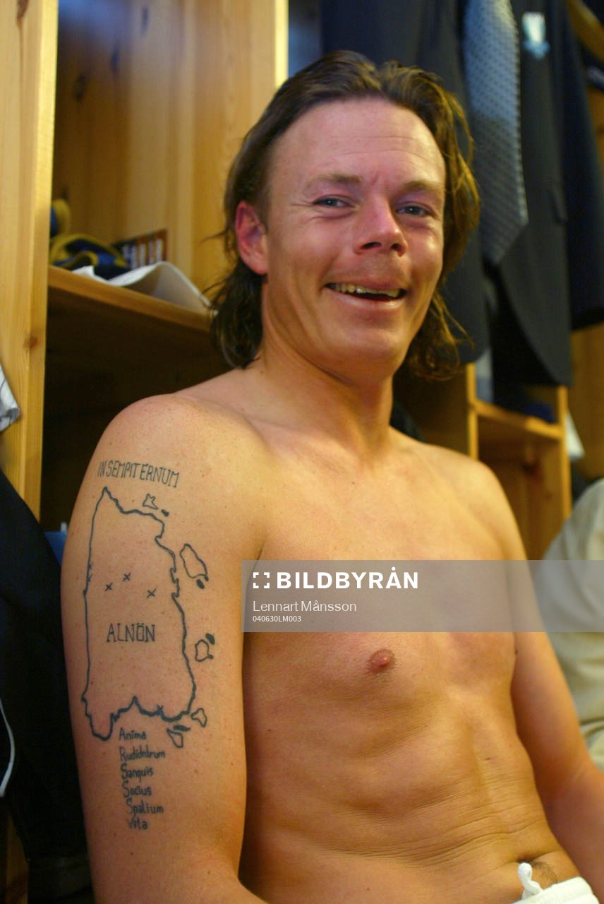   Segerskytten Andreas Yngvessons senaste tatuering.