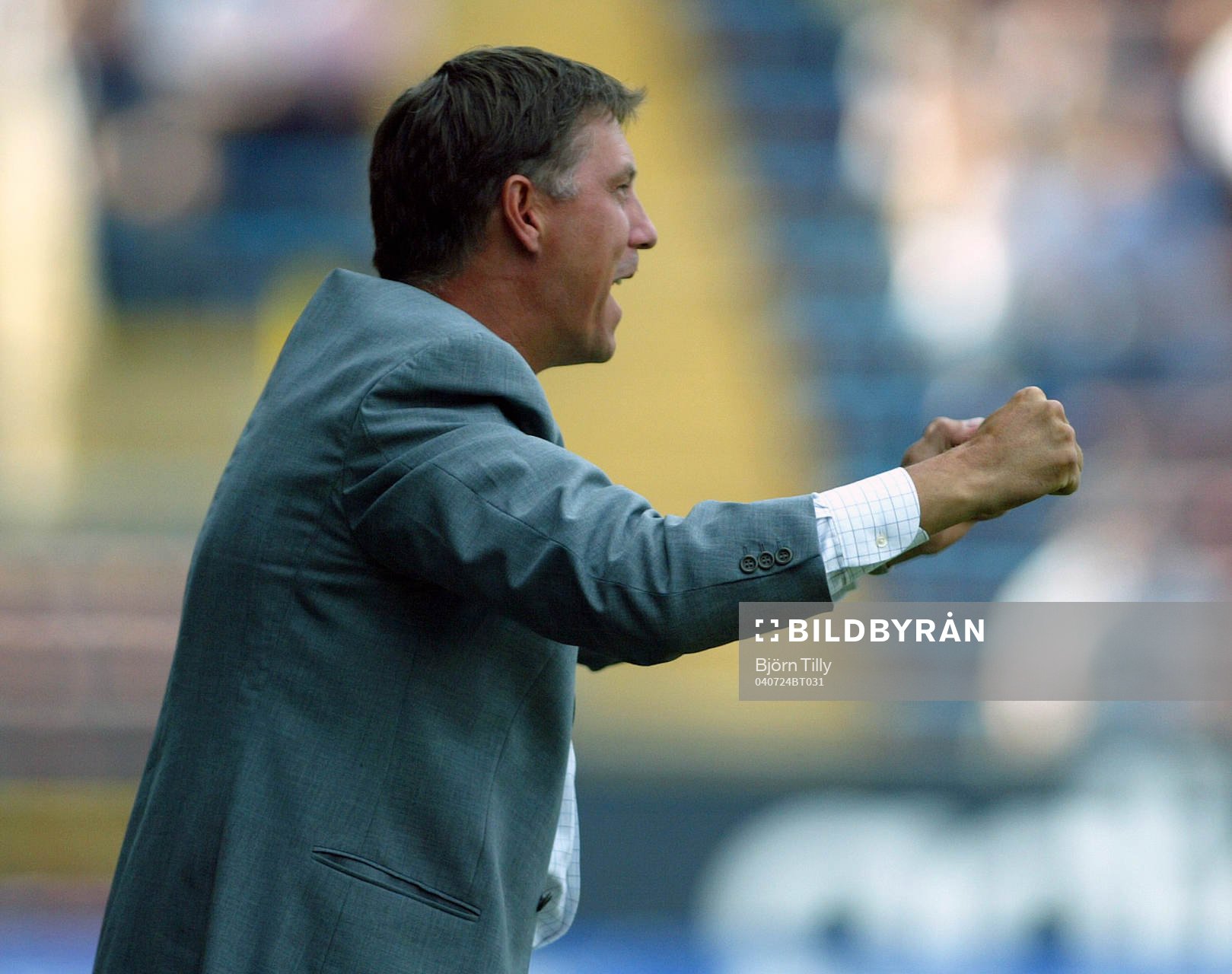 Kjell Jonevret, tränare Djurgården jublar (Jubel)