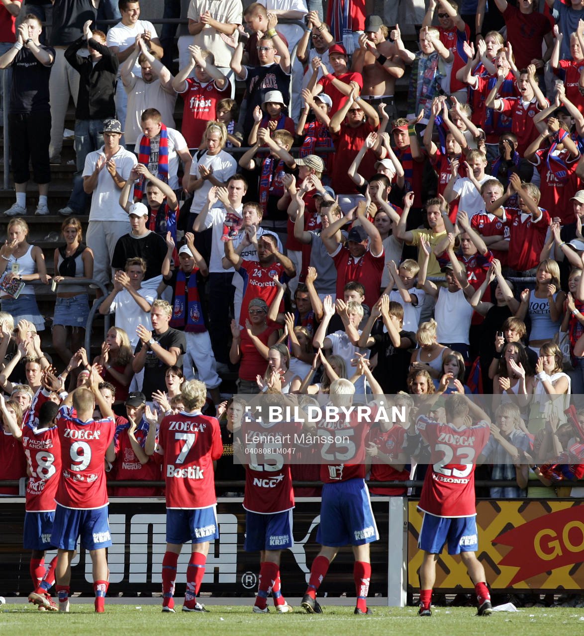 HIF med målskyttarna Andreas Dahl, Mattias Lindström,