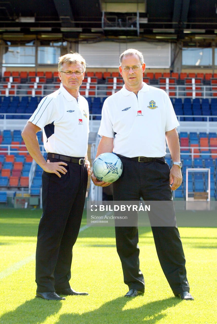 Roland Andersson och Lars Lagerbäck, förbundskapten,