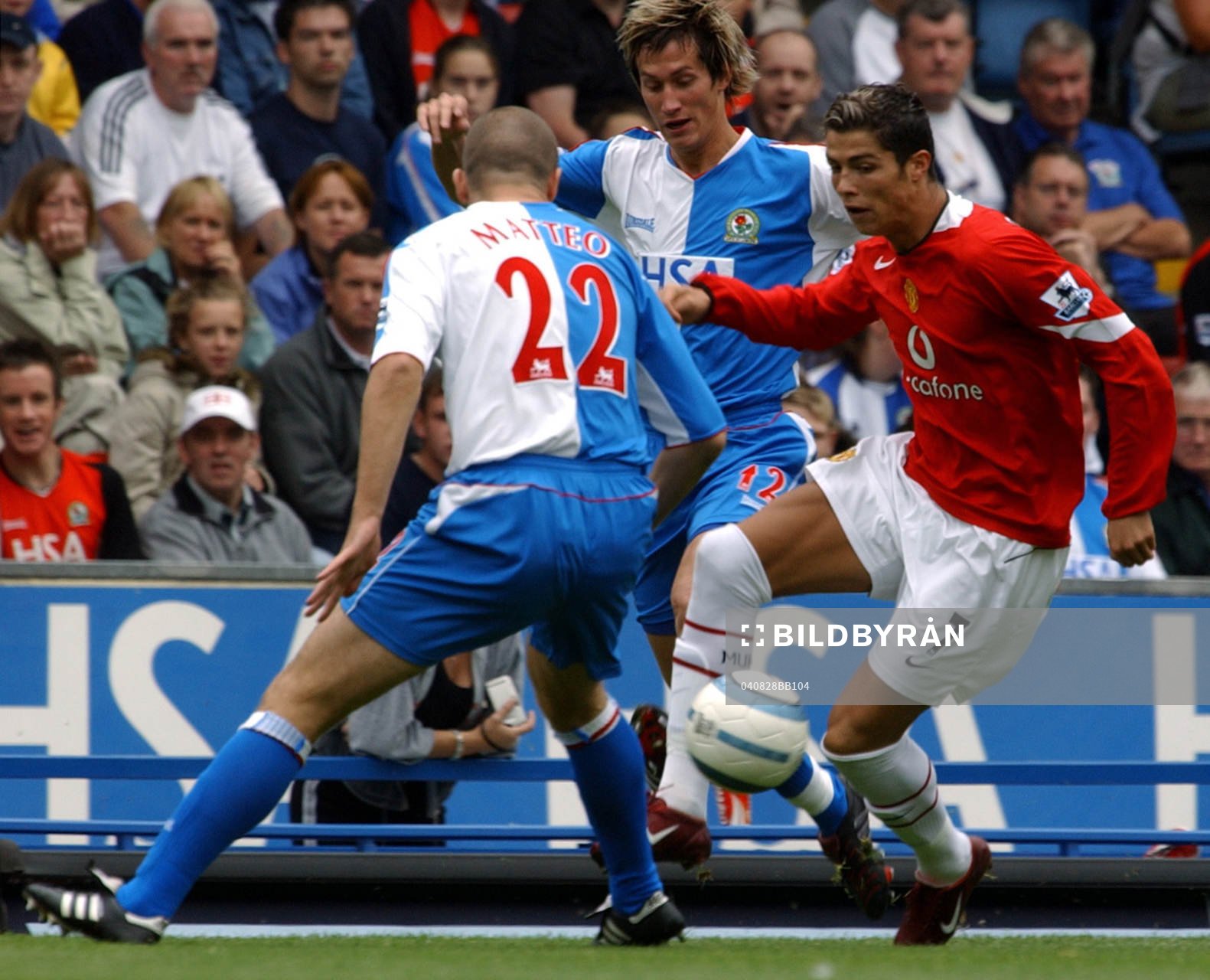  Cristiano Ronaldo, Manchester, Morten Gamst Pedersen och Dominic Matteo, Blackburn.