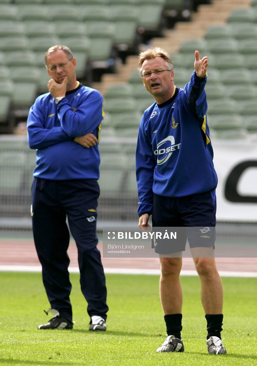 Lars Lagerbäck och Roland Andersson, förbundskapten
