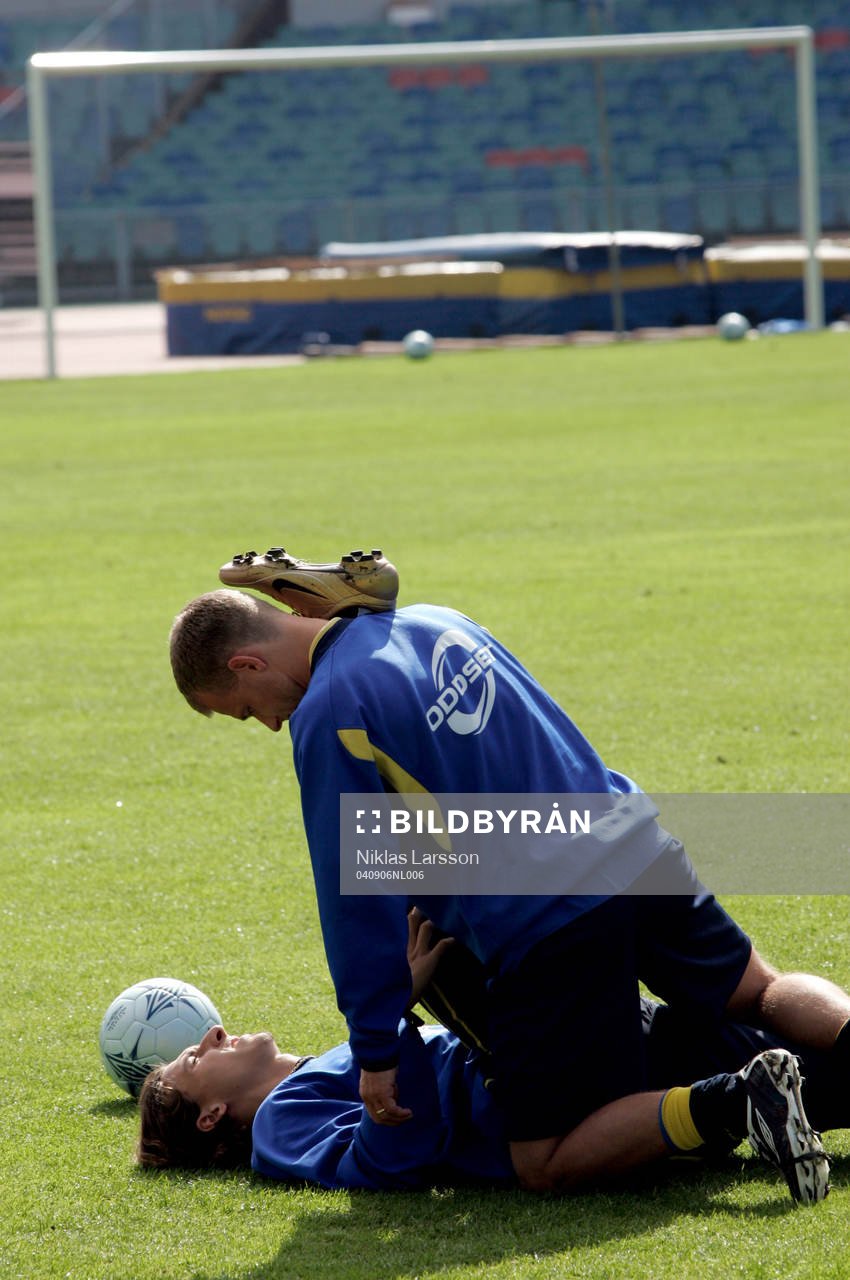Zlatan Ibrahimovic får massage
